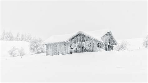 Free Images Snow Cold Black And White Cabin Weather