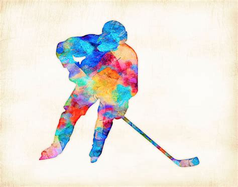 Hockey Player Watercolor Art Print Signed By Dan Morris Etsy Warm