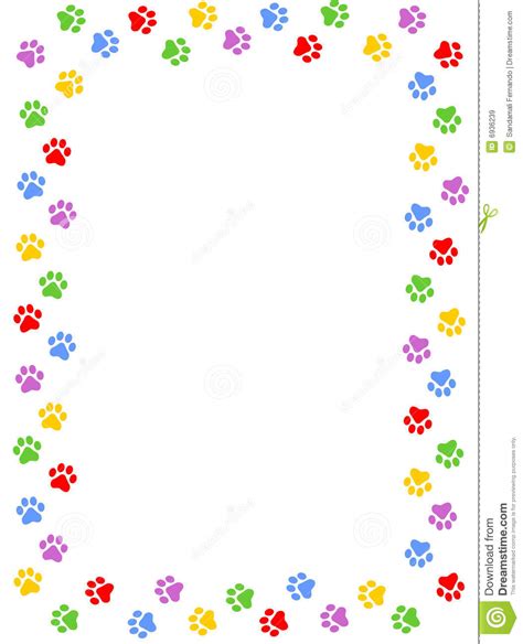 Dog Paw Print Border Template