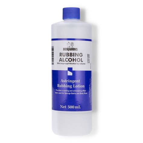 Benjamins Rubbing Alcohol 500ml Cosmetize Uk