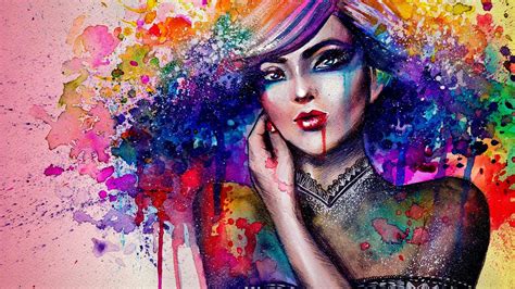 Women Colorful Artwork Painting Wallpapers Hd Desktop And Mobile