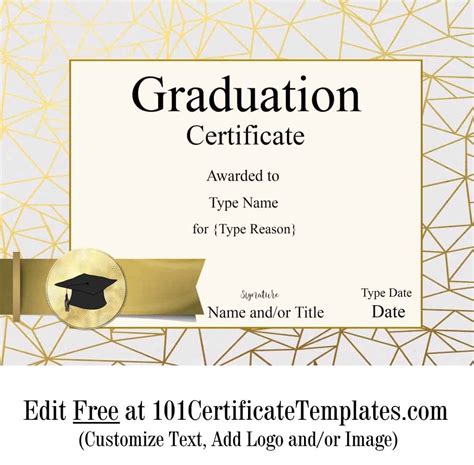 Free Graduation Certificate Template Customize Online And Print