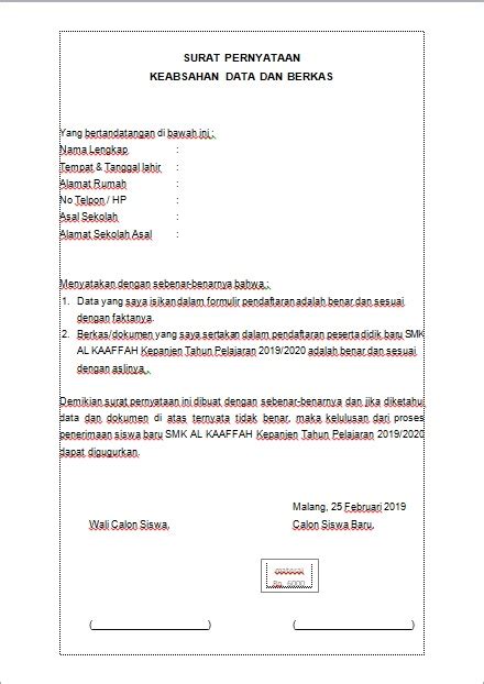 Untuk keabsahan dokumen, bagi wni yang diluar negeri. Surat Pernyataan Keabsahan Dokumen - Berbagi Informasi