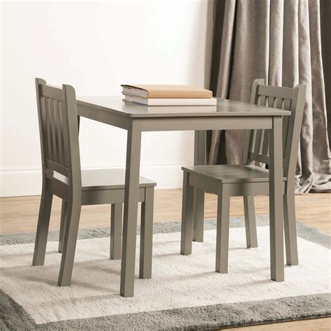 The square card table measures 34 in. Tot Tutors 3-Piece Grey Kids Large Table and Chair Set-CL329 - The Home Depot