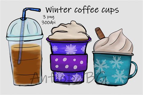 Winter Coffee Cups Graphic By Antiopabg · Creative Fabrica