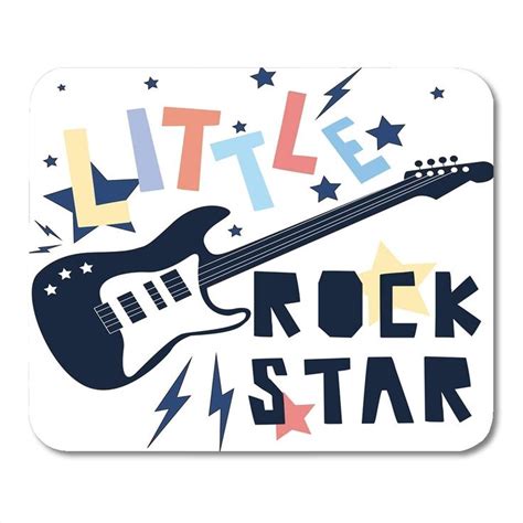 Colorful Baby Little Rock Star Slogan For Kid Graphic Music Boy Guitar