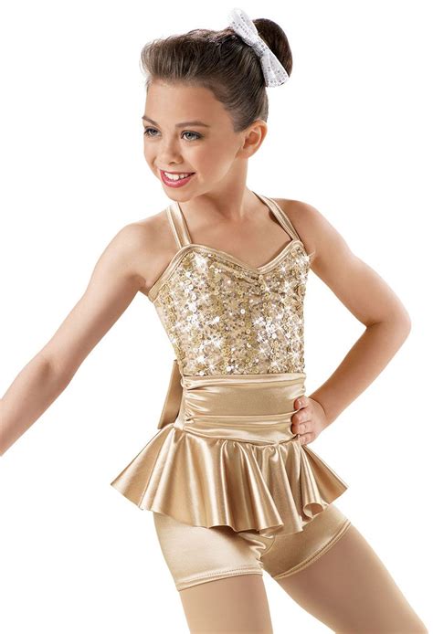 Sequin Satin Peplum Biketard Cute Dance Costumes Dance Outfits Dance Wear