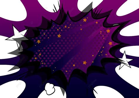 Vector Illustrated Retro Comic Book Background With Big Purple