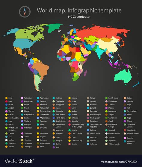 Infographic World Map Templates Graphic Objects Creat