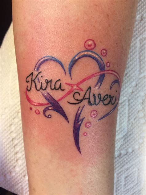 Infinity Heart With My Girls Names Ink Ninja Tattoo Made 2 Create