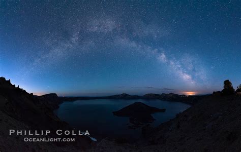 Milky Way And Stars Over Crater Lake At Night Photograph 28636