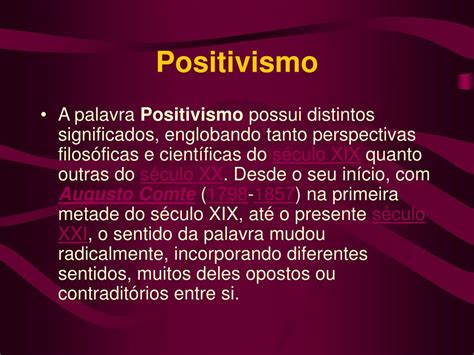 Defina Caracterize E Contextualize A Doutrina Filosófica Do Positivismo