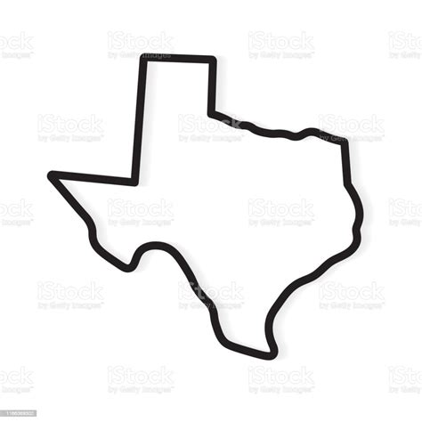 Black Outline Of Texas Map Stock Illustration Download Image Now