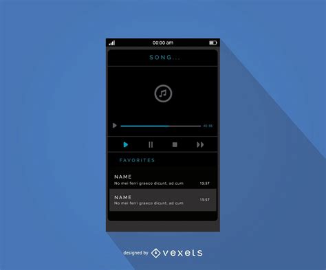 Mobile Music Player Interface Design Vector Download