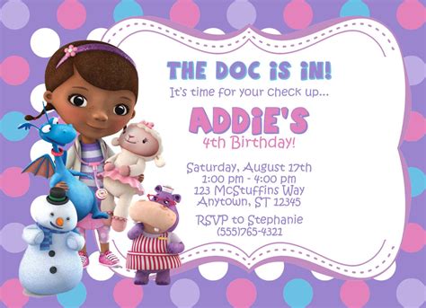 Doc Mcstuffins Invitation By Partypassiondesign On Etsy 8 50 Doc Mcstuffins Birthday Doc