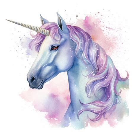 Premium Ai Image Painting Of A Unicorn With A Long Mane And A Pink