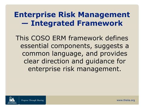 Ppt Applying Cosos Enterprise Risk Management — Integrated Framework