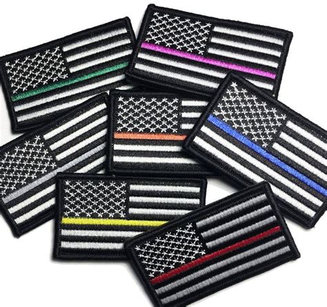 Thin Line Patches Choose Your Color Us American Flag Velcro Patch 3x2