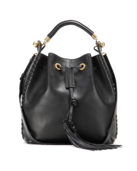 Chloé Gala Medium Leather Bucket Bag In Black Lyst Uk