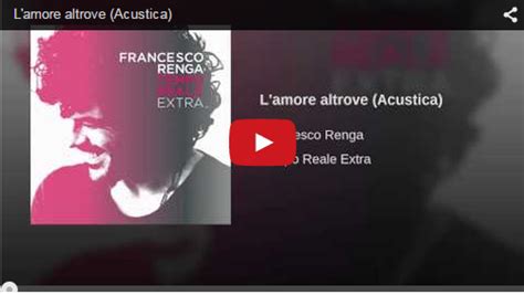 Lamore Per La Musica Francesco Renga Lamore Altrove Acustica