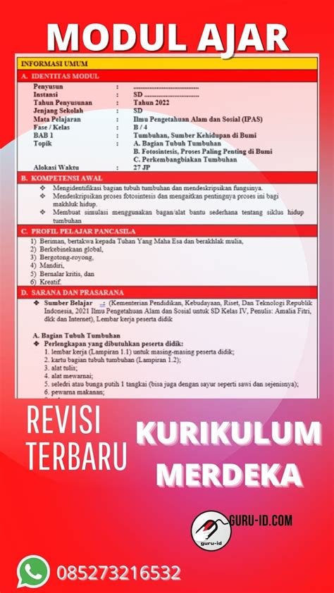contoh modul projek penguatan profil pelajar pancasila kelas 1 dan 4 sd