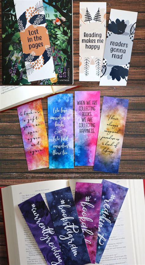 watercolor bookmarks printable for book lovers bookstagram printable bookmarks with quotes