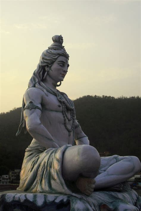 A Statue Of Shiva Meditating At Parmarth Niketan On The Ganges River