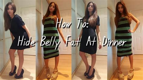 I am sharing with you 5 dressing & fashion tips how i try to cover and hide my early pregnancy at work and. How To: Hide Belly Fat At Dinner - YouTube