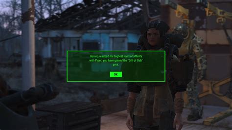 I want to get all the perks, but i don't want to get intimate with piper this playthrough, or most of the romanceable companions to be honest. Gift Of The Gab Fallout 4