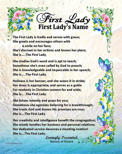 Pastors Wife First Lady Personalized Name Poem T Thank You