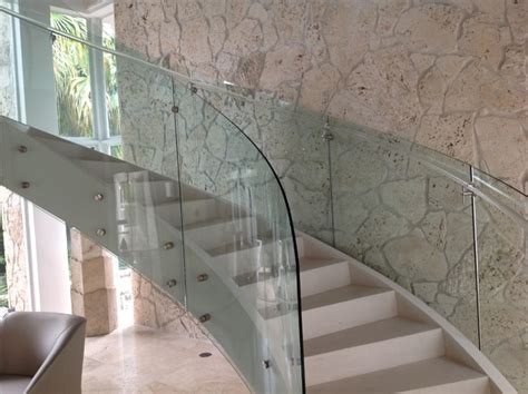 Curved Glass Railing Custom Curved Glass Stair