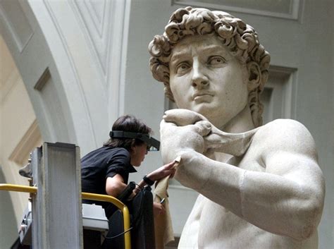 David Statue Von Michelangelo Sie Trägt Nur Eine Steinschleuder