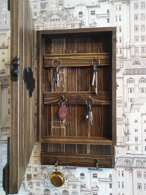key box wall mounted key cabinet wooden key cabinet key holder etsy