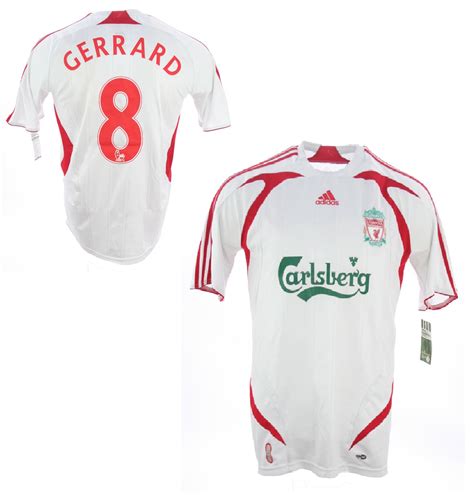 Endlich hat er es geschafft: Adidas FC Liverpool Trikot 8 Steven Gerrard 2007/08 Weiß ...