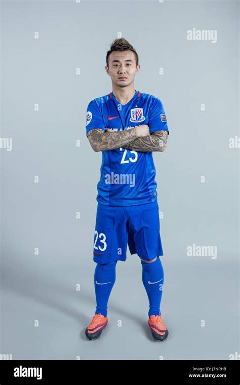 Portrait Of Chinese Soccer Player Bai Jiajun Of Shanghai Greenland
