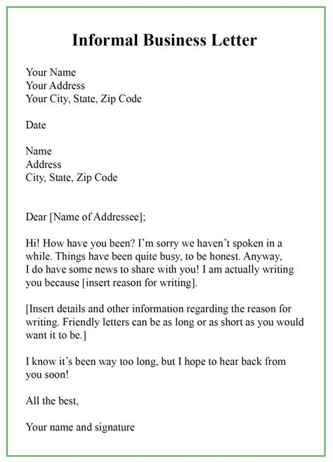 Informal Letter Sample Formal Letter