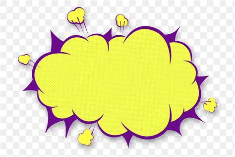 Yellow Cloud Cartoon Effect Speech Premium Png Sticker Rawpixel