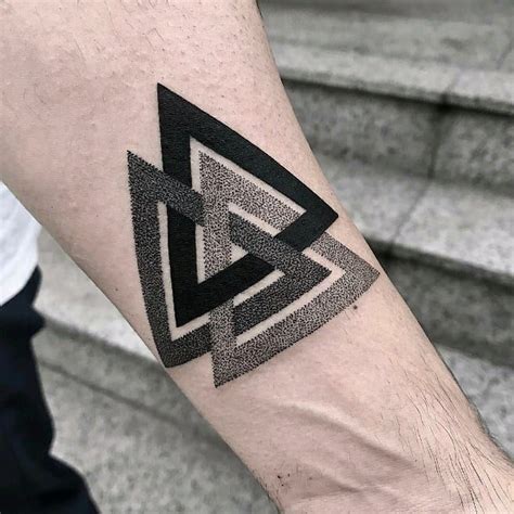 Adorable littlefox wrist tattoothis tattoo. Triangles represent duality and harmony, while interlacing ...