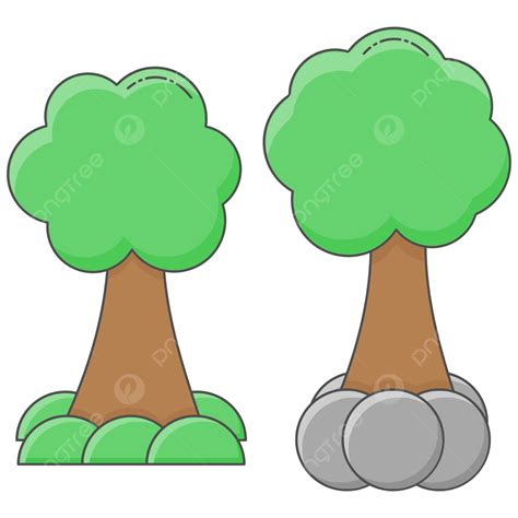 Two Trees Vector Illustration Tree Nature Vector Png And Vector With