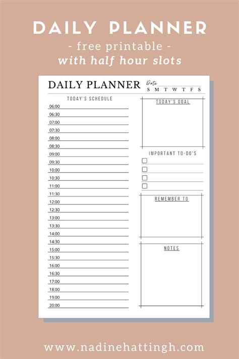 Daily Planner Printable Free Daily Planner Template Study Planner Free Daily Planner