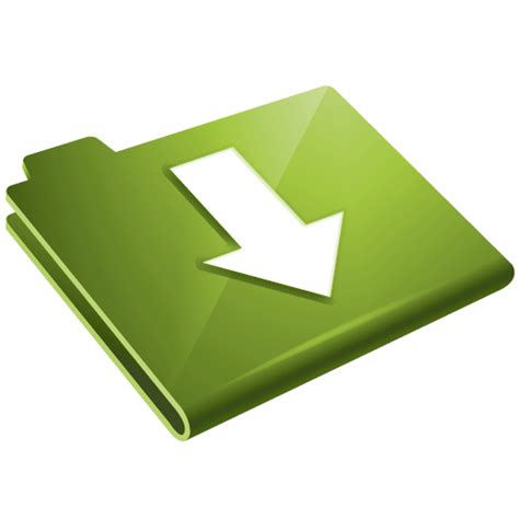 Glossy Green Download Folder Icon Png Clipart Image Iconbugcom Images