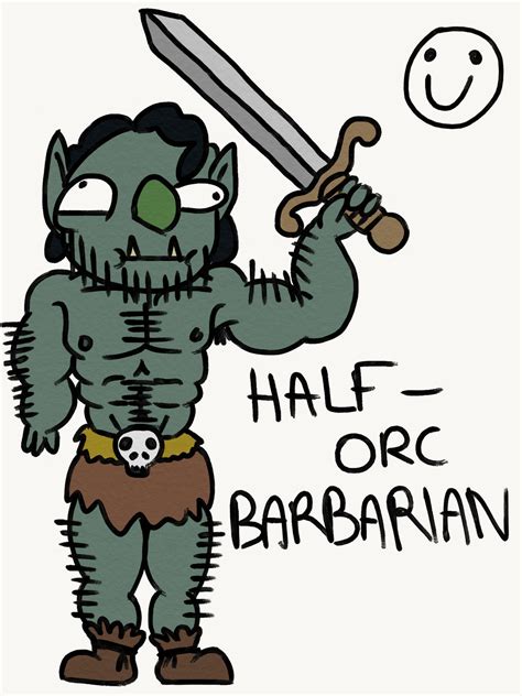 Half Orc Barbarian By The Pomeranian On Deviantart