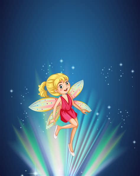 cute fairy flying at night 447436 vector art at vecteezy