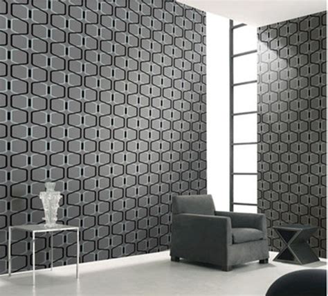 Designer Grey 3d Geometric Modern Velvet Wallpaper Textile