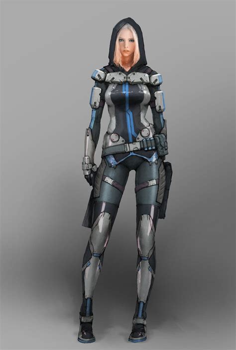 artstation future soldier girl kim ki woong sci fi concept art cyberpunk girl cyberpunk