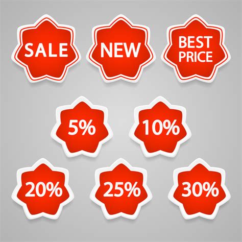 Set Of Vector Sale Stickers And Labels Free Stock Vector Graphic Image