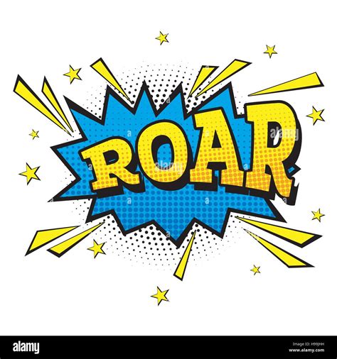 Roar Comic Text In Pop Art Style Vector Illustration Stock Vector