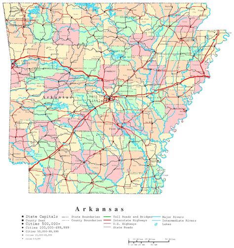 Arkansas County Map With Roads Great Lakes Map