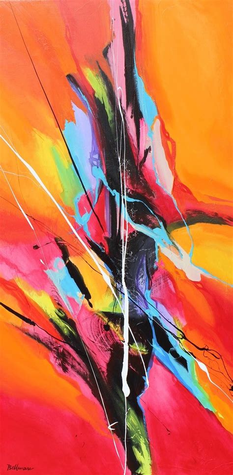 An Abstract Painting With Bright Colors And Lines