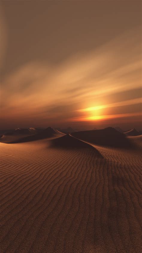 Download 1080x1920 Wallpaper Sand Desert Sunset Dunes Sunset Sky